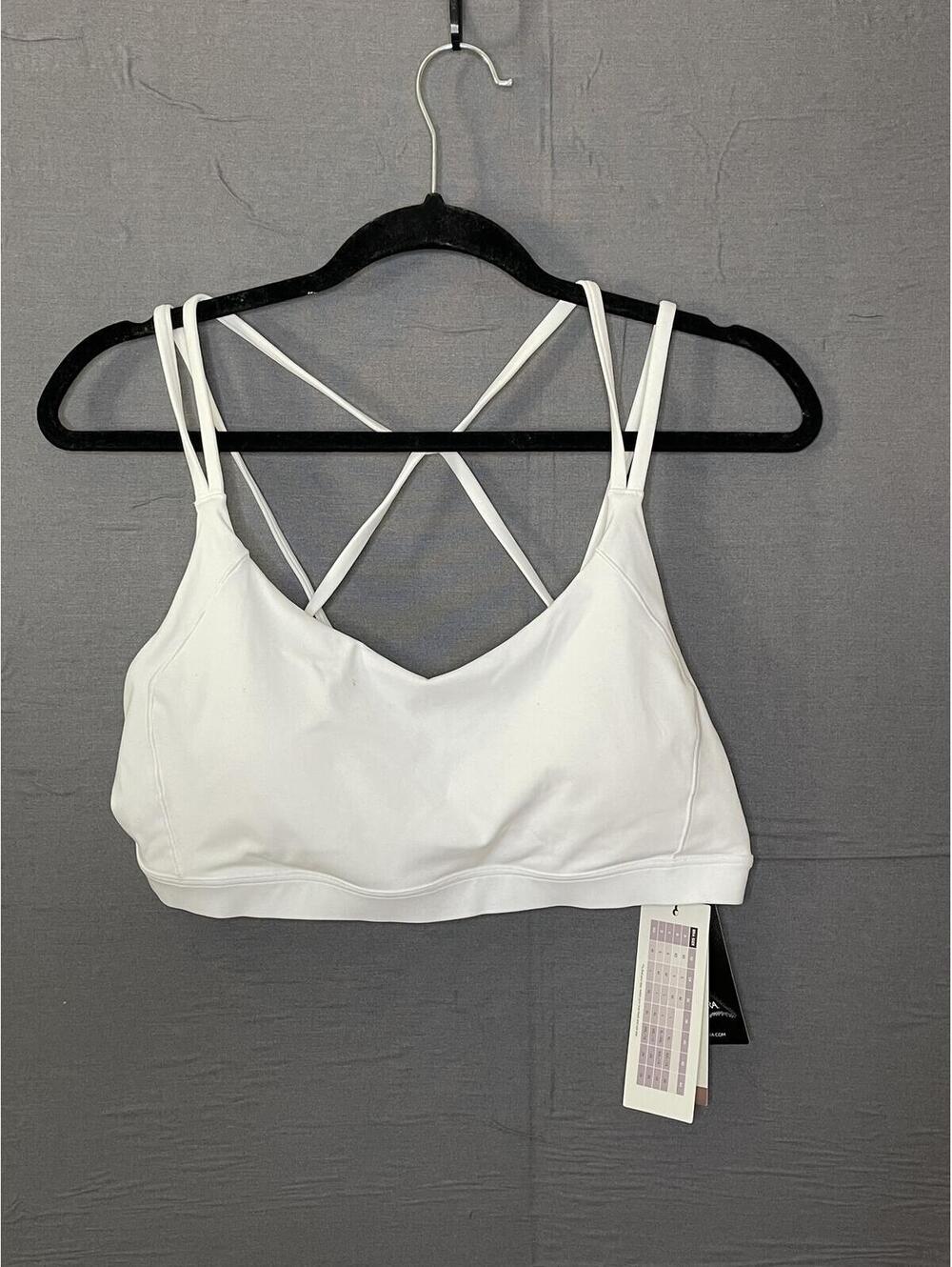 CALIA Inspire Low Support Strappy Sports Bra White Large NWT Defect